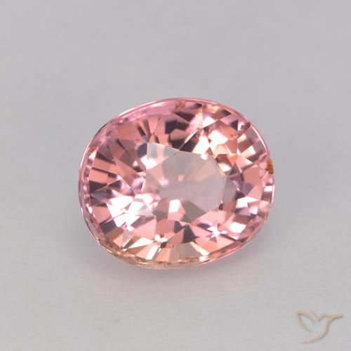 Tormalina Rosa chiaro naturale da 1.32 ct, Ovale, VVS-VS