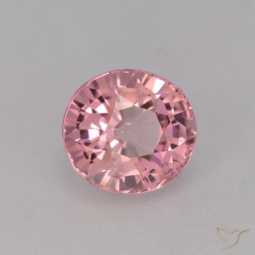Tormalina Rosa chiaro naturale da 1.35 ct, Ovale, VVS-VS