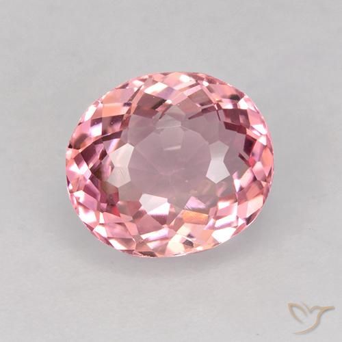 1.60ct Naturale Rosa gomma da masticare Tormalina, Ovale, VVS-VS