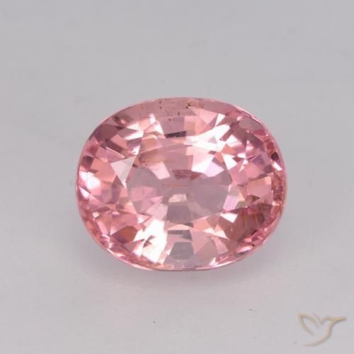 1.66ct Naturale Rosa shocking chiaro Tormalina, Ovale, VS