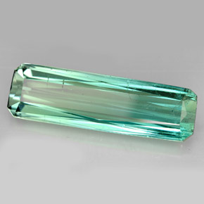 Tormalina naturale verde da 15,23 ct, taglio smeraldo, VS-SI