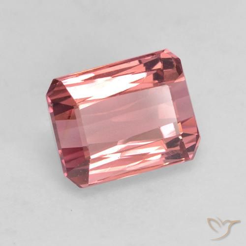 Tormalina Rosa medio naturale da 1.43 ct, Ottagonale / Taglio smeraldo, VVS-VS