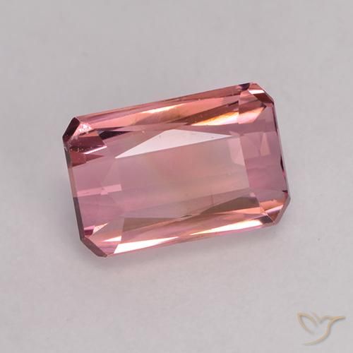 Tormalina Rosa arancio intenso Deep naturale da 1.25 ct, Ottagonale / Taglio smeraldo, VVS-VS