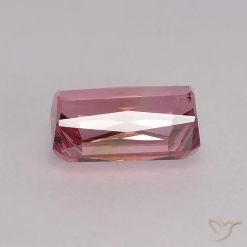 Tormalina Rosa arancio intenso Deep naturale da 1.25 ct, Ottagonale / Taglio smeraldo, VVS-VS