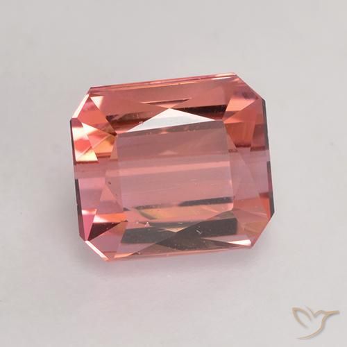 Tormalina Rosa scuro naturale da 1.58 ct, Ottagonale / Taglio smeraldo, VS