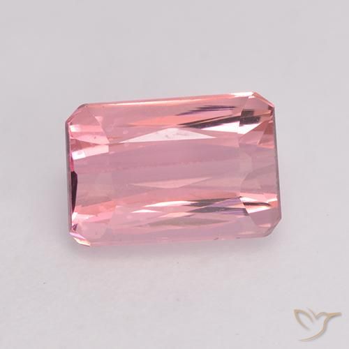 1.27ct Naturale Gomma da masticare rosa chiaro Tormalina, Taglio smeraldo, VVS-VS