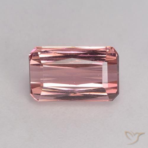 1.20ct Naturale Rosa shocking chiaro Tormalina, Taglio smeraldo, VS