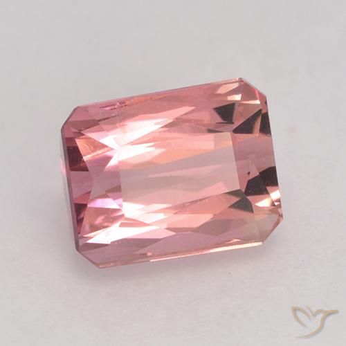 Tormalina Rosa arancio naturale da 1.61 ct, Ottagonale / Taglio smeraldo, VVS-VS