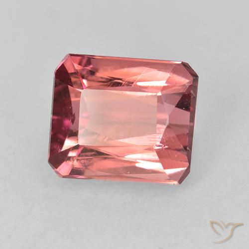 Tormalina Rosa scuro naturale da 1.21 ct, Ottagonale / Taglio smeraldo, VS