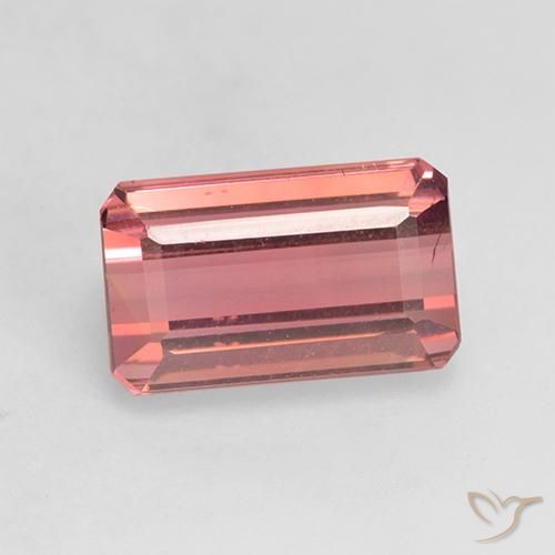 3.30ct Naturale Rosa scuro Tormalina, Taglio smeraldo, VS
