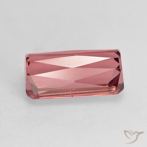 Tormalina Rosa rossastra naturale da 3.90 ct, Ottagonale / Taglio smeraldo, VS-SI