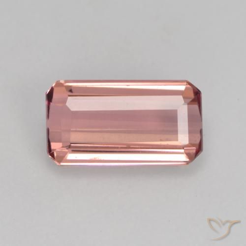 1.15ct Naturale Rosa arancio Tormalina, Taglio smeraldo, VVS-VS