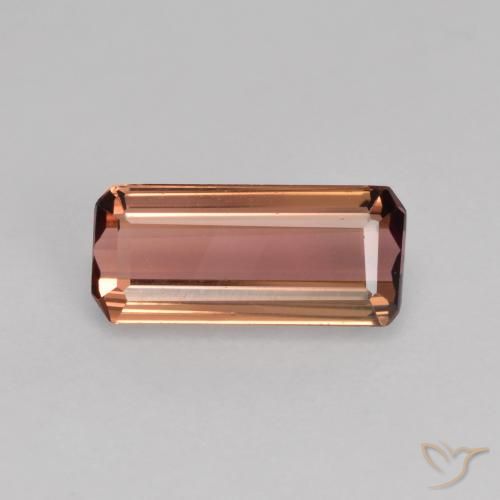 0.96ct Naturale Rosso mattone Tormalina, Taglio smeraldo, VVS-VS