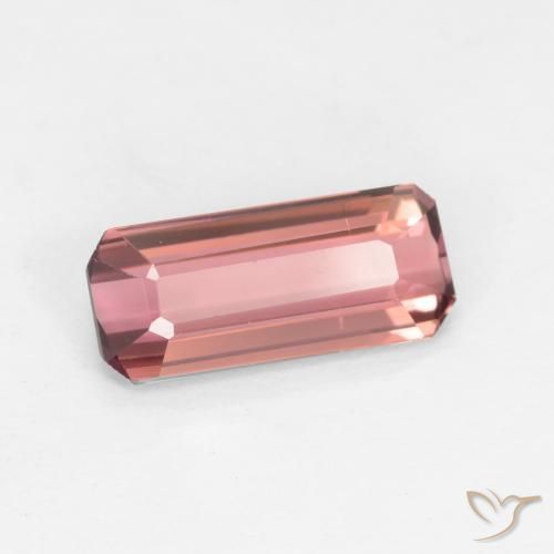 Tormalina Rosa arancio naturale da 1.37 ct, Ottagonale / Taglio smeraldo, VS