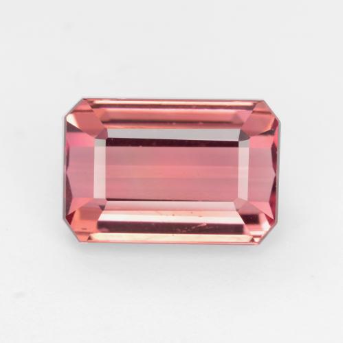 Tormalina rosa palissandro naturale da 3,22 ct, taglio smeraldo, VVS-VS