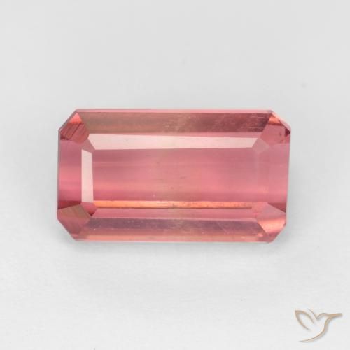 3.27ct Naturale Rosa scuro Tormalina, Taglio smeraldo, VS-SI