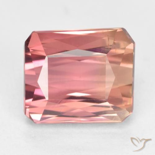 2.55ct Naturale Rosa medio Tormalina, Taglio smeraldo, VS