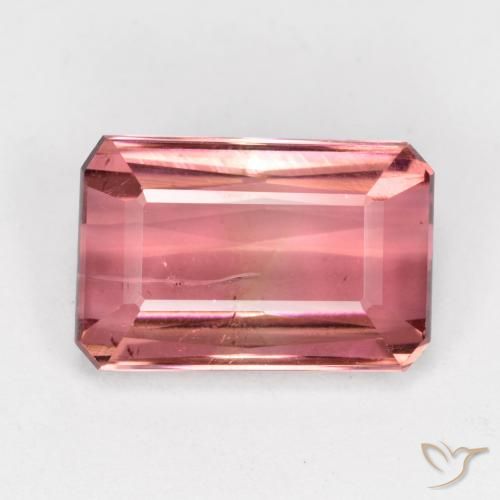 4.74ct Naturale Rosa rossastra Tormalina, Taglio smeraldo, SI