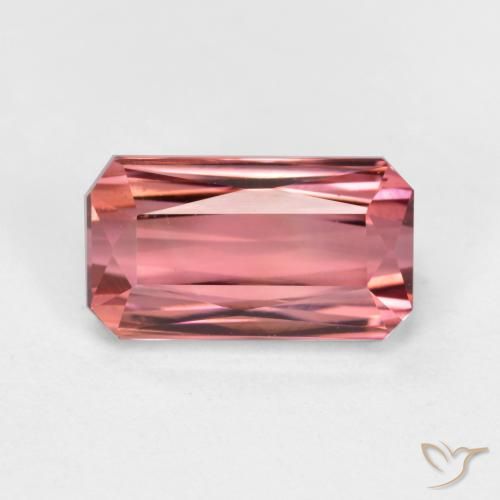 1.95ct Naturale Rosa scuro Tormalina, Taglio smeraldo, VVS-VS