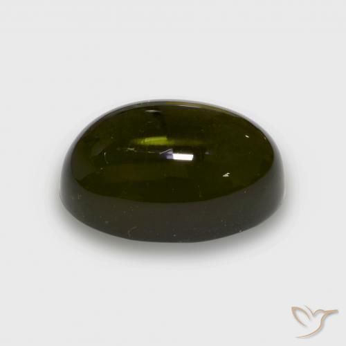 Tormalina Verde scuro naturale da 7.31 ct, Ovale, Trasparente