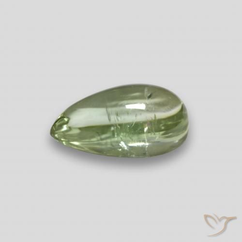 Tormalina Verde chiaro naturale da 1.52 ct, Forma a pera, Trasparente