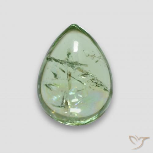 4.19ct Naturale Verde caldo Tormalina, Forma a pera, Trasparente