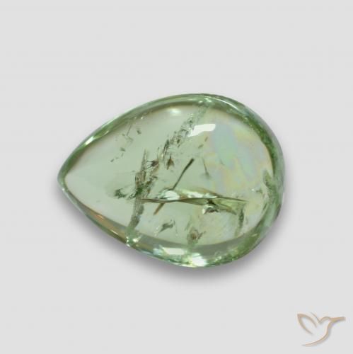 Tormalina Verde caldo naturale da 4.19 ct, Forma a pera, Trasparente
