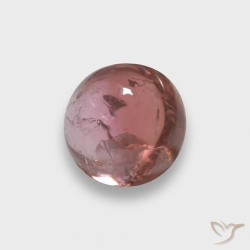 Tormalina Rosa rossastra naturale da 1.89 ct, Rotondo, Trasparente