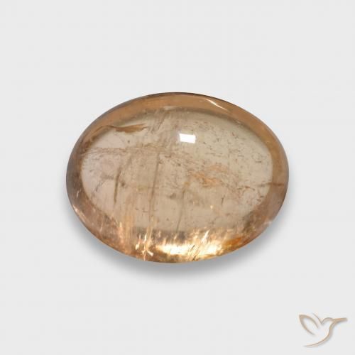 Tormalina Cantalupo Arancia naturale da 3.73 ct, Ovale, Trasparente