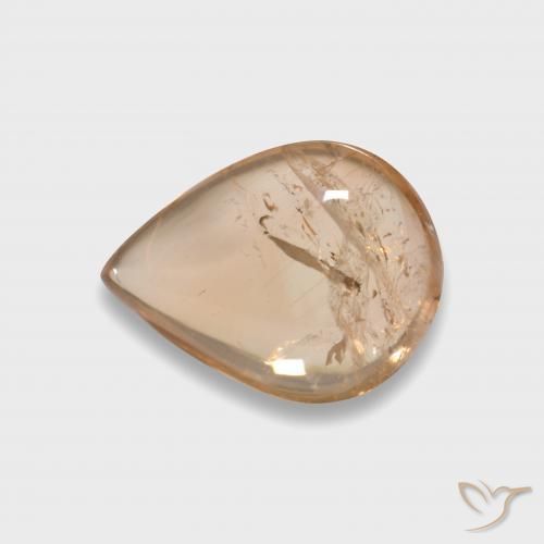 Tormalina Arancione chiaro naturale da 3.15 ct, Forma a pera, Trasparente