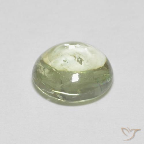 Tormalina Giallo verde naturale da 1.34 ct, Rotondo, Trasparente