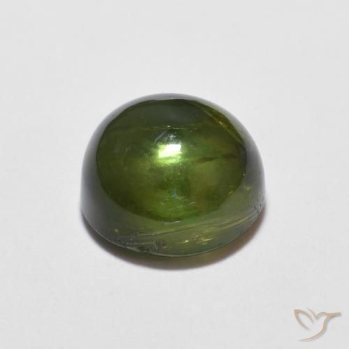 Tormalina Verde scuro naturale da 1.57 ct, Rotondo, Trasparente