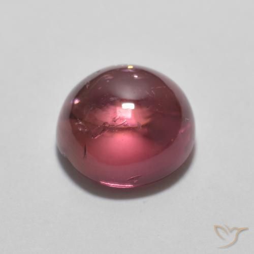 Tormalina Rosa scuro naturale da 1.45 ct, Rotondo, Trasparente