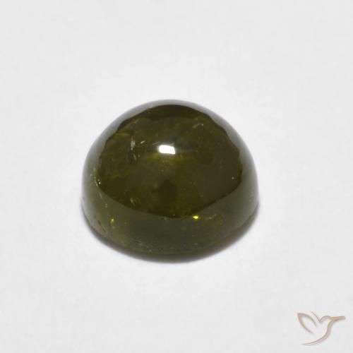 Tormalina Verde scuro naturale da 0.68 ct, Rotondo, Traslucido