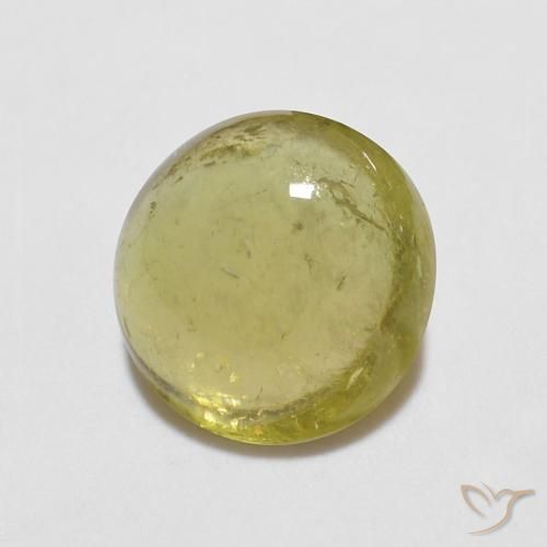 Tormalina Giallo senape naturale da 0.97 ct, Rotondo, Trasparente