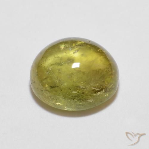 Tormalina Giallo senape naturale da 0.97 ct, Rotondo, Trasparente