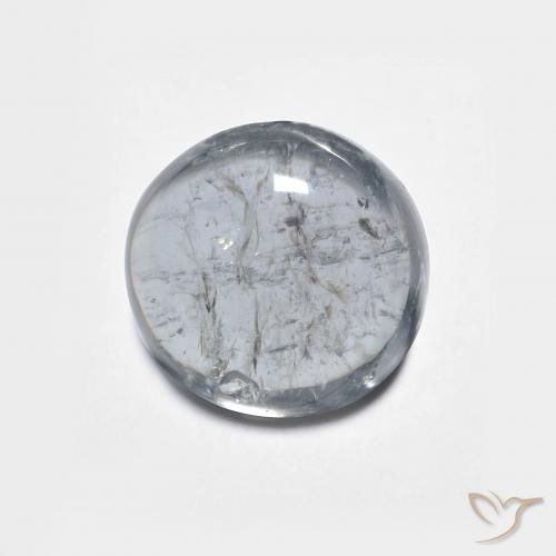 1.88ct Naturale Grigio scuro Tormalina, Rotondo, Trasparente