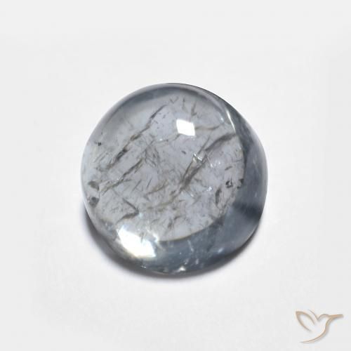 Tormalina Grigio scuro naturale da 1.88 ct, Rotondo, Trasparente