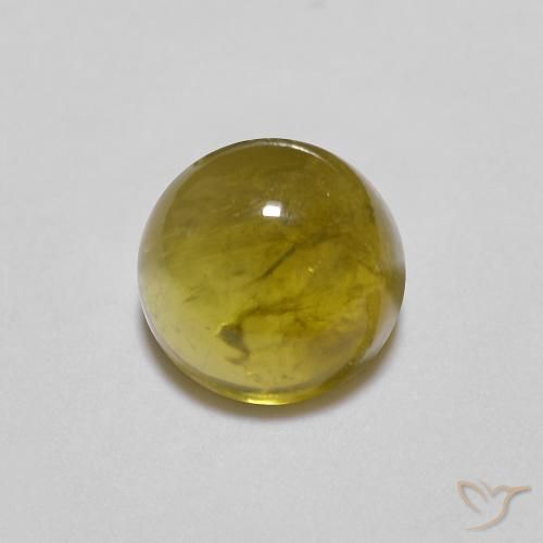 0.90ct Naturale oro terroso Tormalina, Rotondo, Trasparente