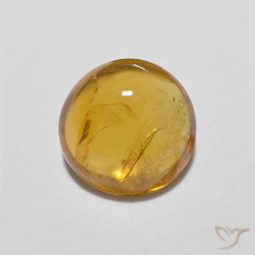 1.24ct Naturale Marrone dorato Tormalina, Rotondo, Trasparente