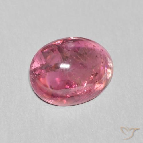 Tormalina Rosso lampone naturale da 1.58 ct, Ovale, Trasparente
