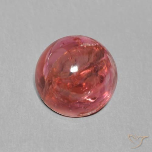 Tormalina Viola rossastro naturale da 1.35 ct, Rotondo, Trasparente