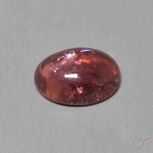 Tormalina Rosso medio naturale da 1.23 ct, Ovale, Trasparente