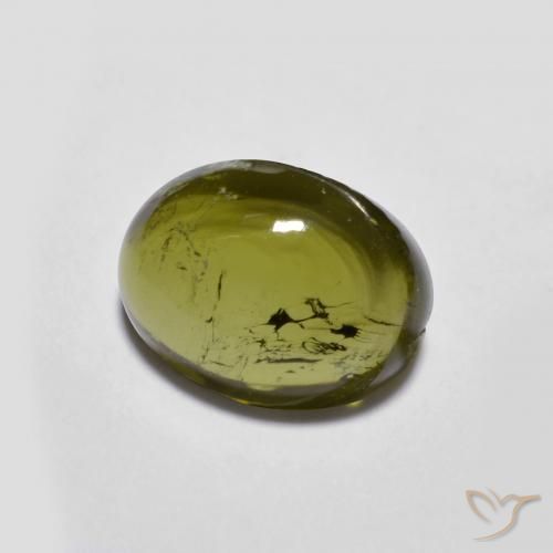 Tormalina Verde caldo naturale da 1.82 ct, Ovale, Trasparente