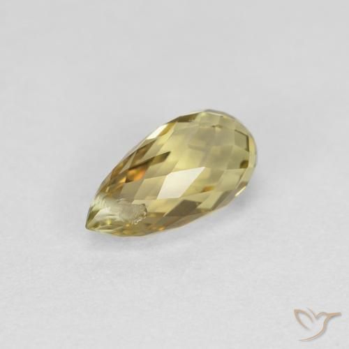 Tormalina oro terroso naturale da 0.80 ct, Taglio briolette, VS