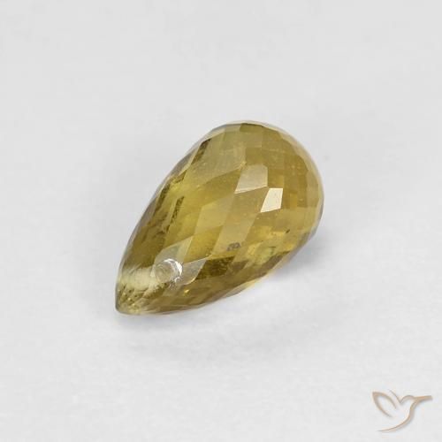 Tormalina oro terroso naturale da 0.88 ct, Taglio briolette, VS