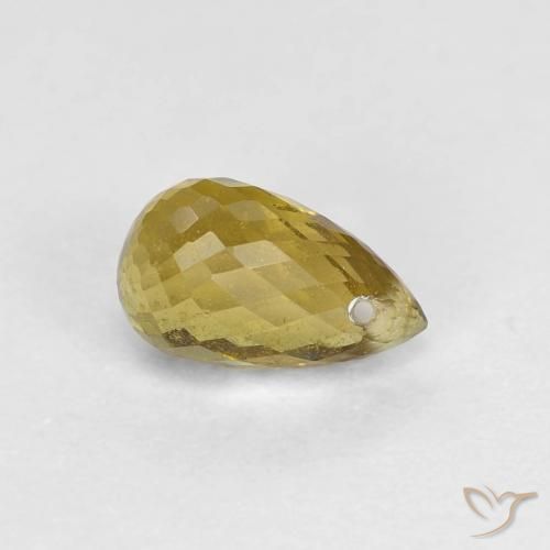 Tormalina oro terroso naturale da 0.88 ct, Taglio briolette, VS