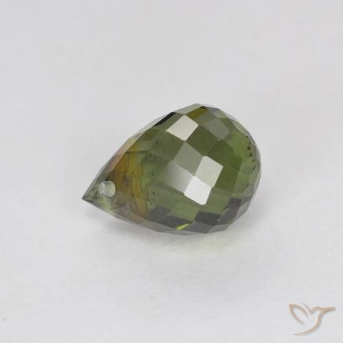 1.54ct Naturale Verde scuro Tormalina, Taglio briolette, VS-SI