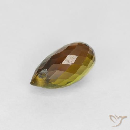 Tormalina Marrone caldo naturale da 0.80 ct, Taglio briolette, VS-SI