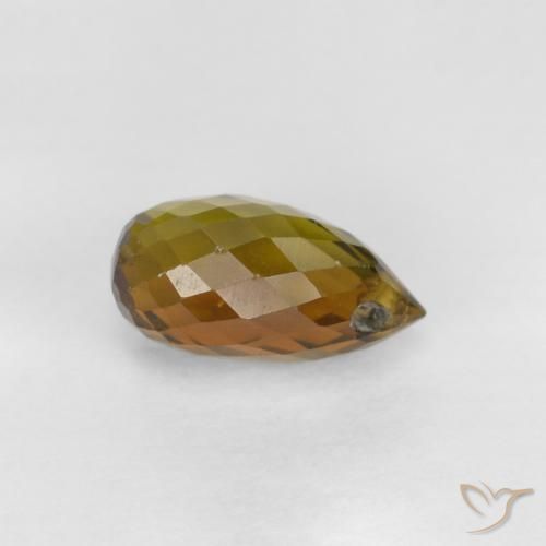 Tormalina Marrone caldo naturale da 0.80 ct, Taglio briolette, VS-SI